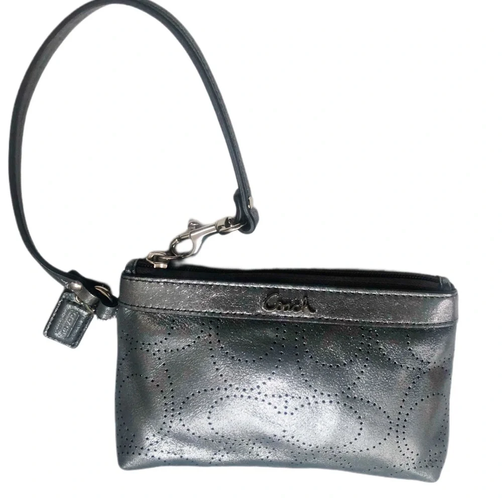 Coach Mini Silver Cosmetic Bag